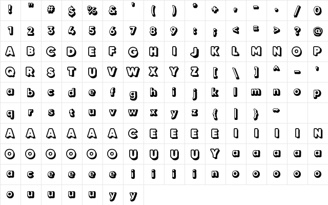 Alchemist Whiteboard Drop Shadow  glyph index
