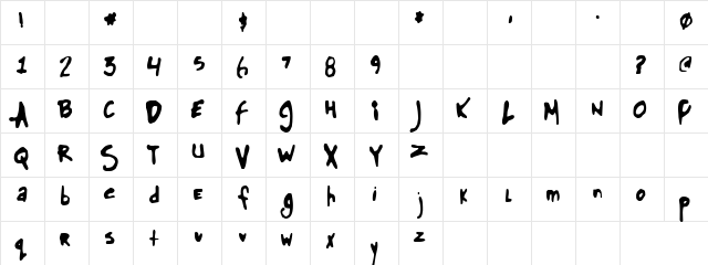 Jag Mundra Regular  glyph index