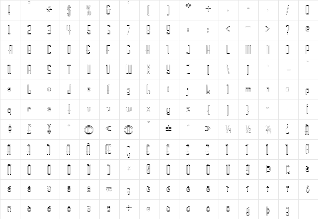 DevonHollow Normal  glyph index