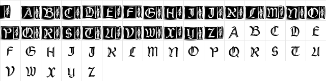 Rustick_Capitals Regular  glyph index