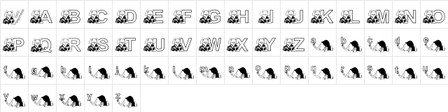 KG ELEBABY Regular  glyph index