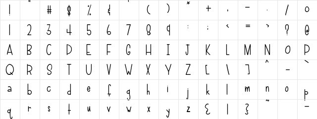 2peas Low Regular  glyph index