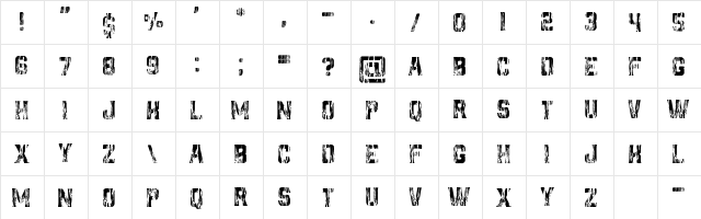 GALLANT Regular  glyph index