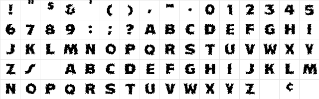 Firecat Medium  glyph index