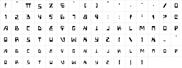 XPED Light Light  glyph index