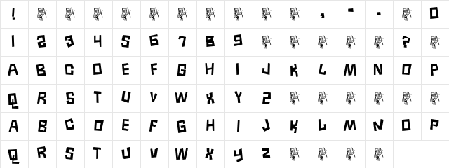Borneo Regular  glyph index
