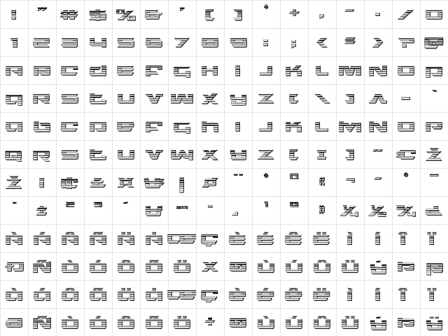 Northstar Chrome Regular  glyph index