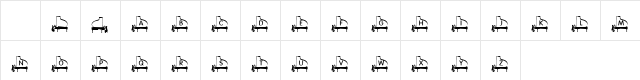 KR Piano Man Regular  glyph index
