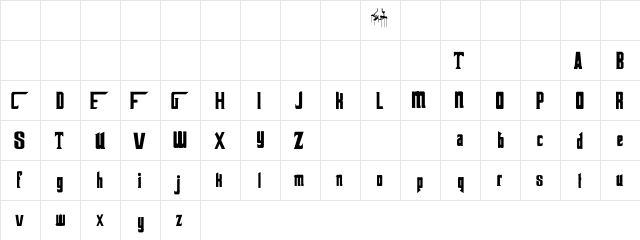 The GodFather Regular  glyph index