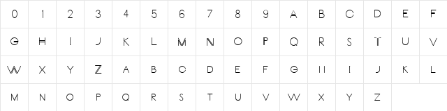 Carrinady Bold Carrinady Bold  glyph index