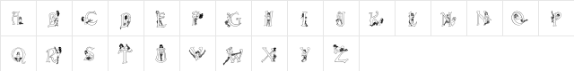 ErotiCapsOutline Regular  glyph index