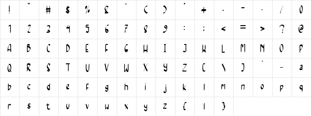 Magnum Saber Regular  glyph index