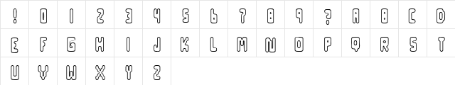 Uppity 4 Regular  glyph index