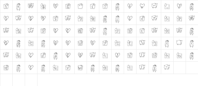 LDJ Sleepy Baby Regular  glyph index