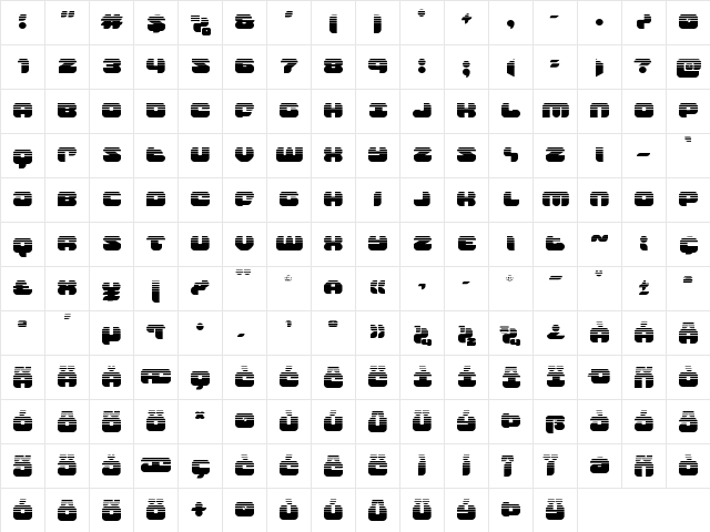 Groovy Smoothie Halftone Regular  glyph index