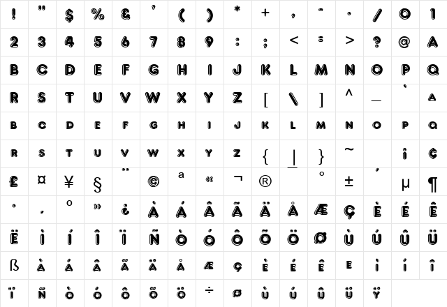 Francis High Lighted Normal  glyph index