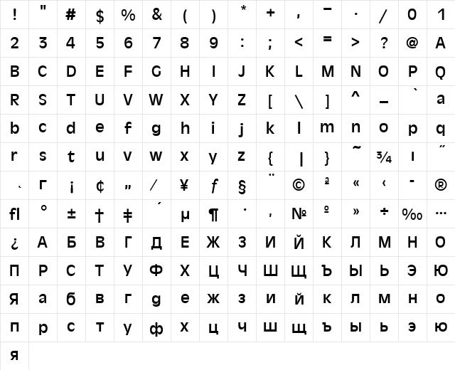 Antique-Olive Normal  glyph index