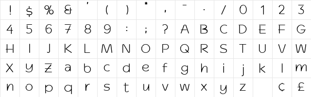 Dinko SSi Regular  glyph index
