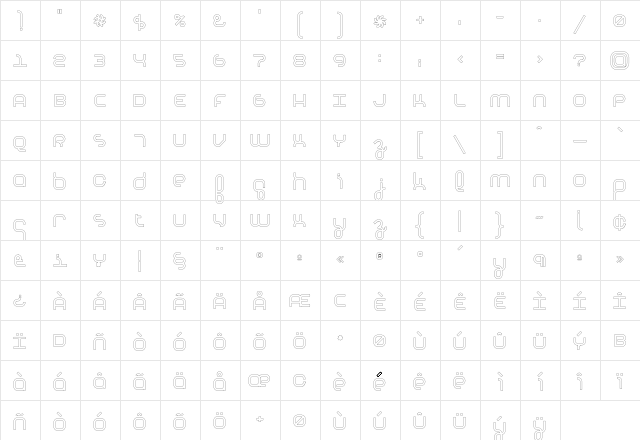 Basis MediumOutline  glyph index