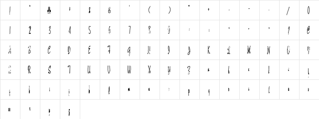 MaidstoneScriptHC Regular  glyph index
