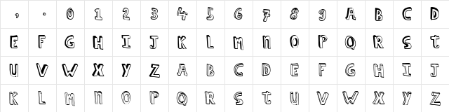 hildeCAPS Regular  glyph index
