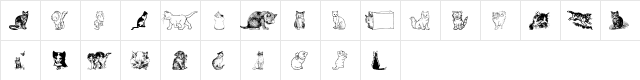 Kitty the Cat Regular  glyph index