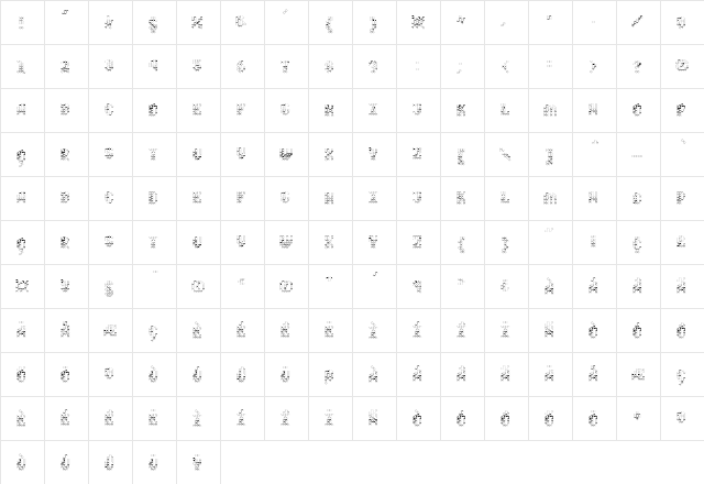 Quad Regular  glyph index