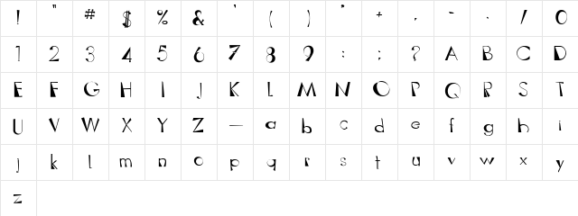 Outhaus Medium  glyph index
