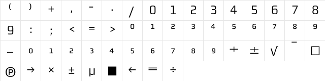 MorganSnFigures Regular  glyph index