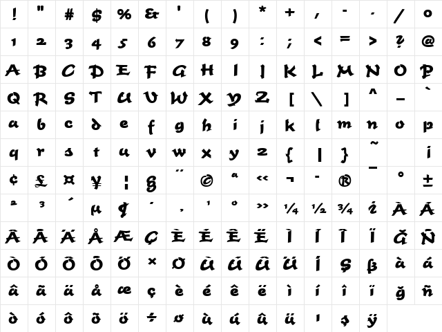 00829 Regular  glyph index