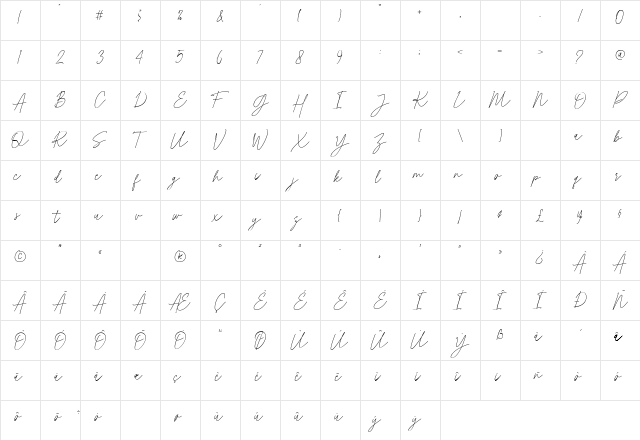 Photomark Signature Regular  glyph index