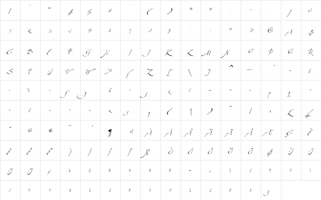 LaFigura Regular  glyph index