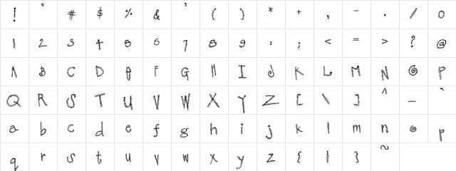 PC Spook It! Regular  glyph index