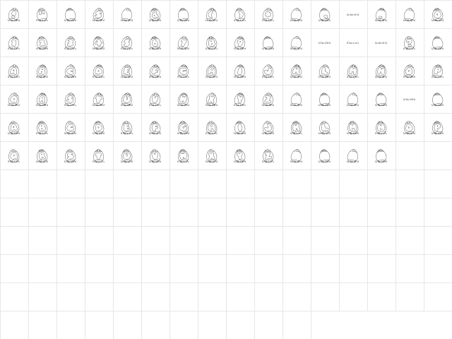 LD Easter Eggs Regular  glyph index