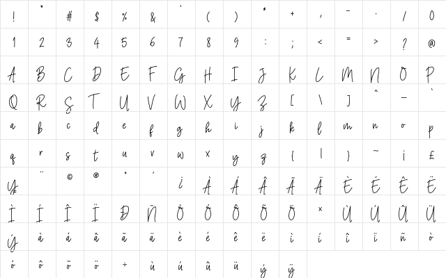 Jahannam Balla Regular  glyph index