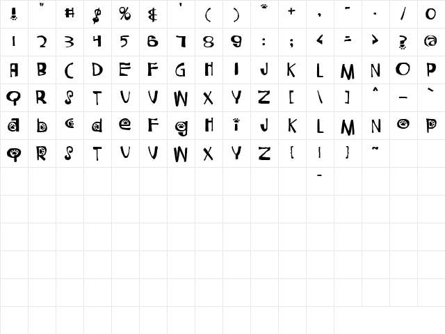 CK Good Dog Regular  glyph index