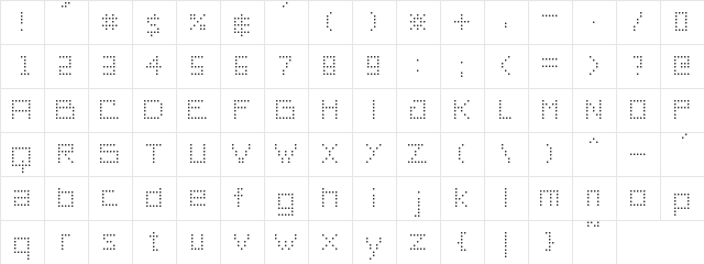 whatever regular Regular  glyph index
