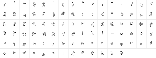 CIRCLINEcrazyjumped outline  glyph index