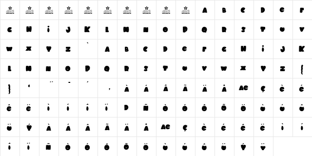 SCHOOL DAYS PERSONAL USE Regular  glyph index