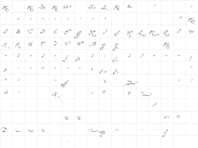 Dearest Swash Regular  glyph index