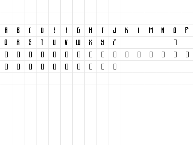 Cheap-Ass Phaser Regular  glyph index