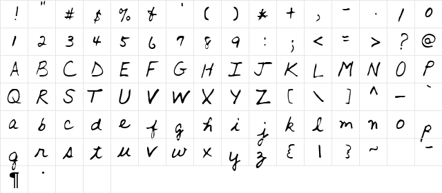 Alan Regular  glyph index