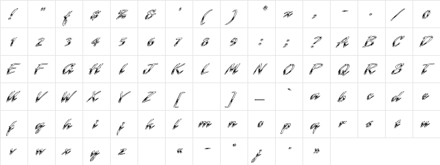 ChromeC Regular  glyph index