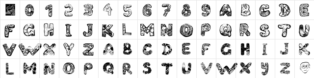 FilledABC Regular  glyph index