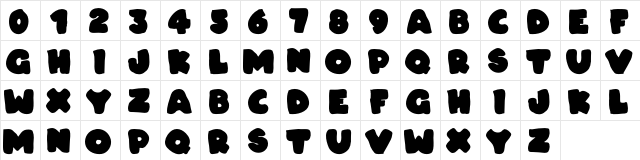 Dudeludel Regular  glyph index