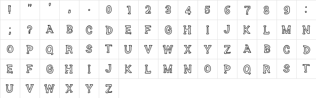 SERIES SLAB Medium  glyph index