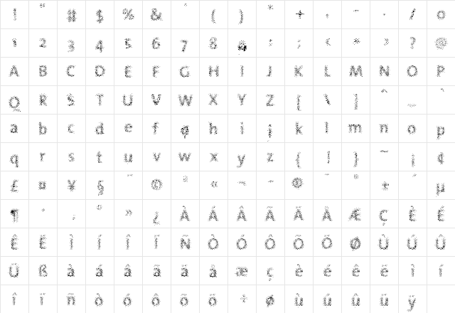 Nebulae Regular  glyph index