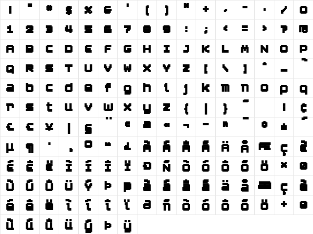 Blackgold ExtraBold  glyph index