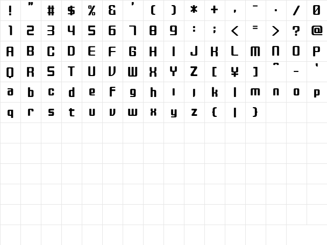 disc_black Regular  glyph index