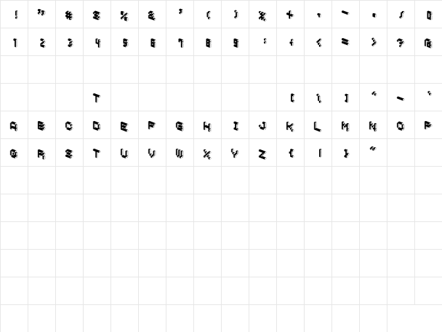 DemonCubicBlockFont Dark Regular  glyph index